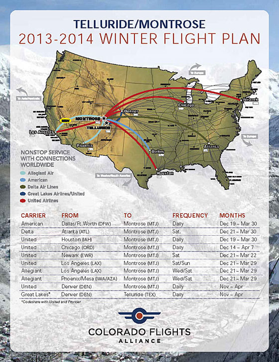Telluride Expands 2017-18 Winter Flights To Mtj