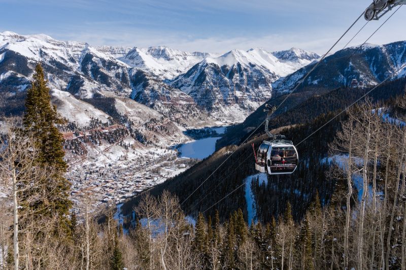 scenic view of the san juan mountains with gondola in telluride