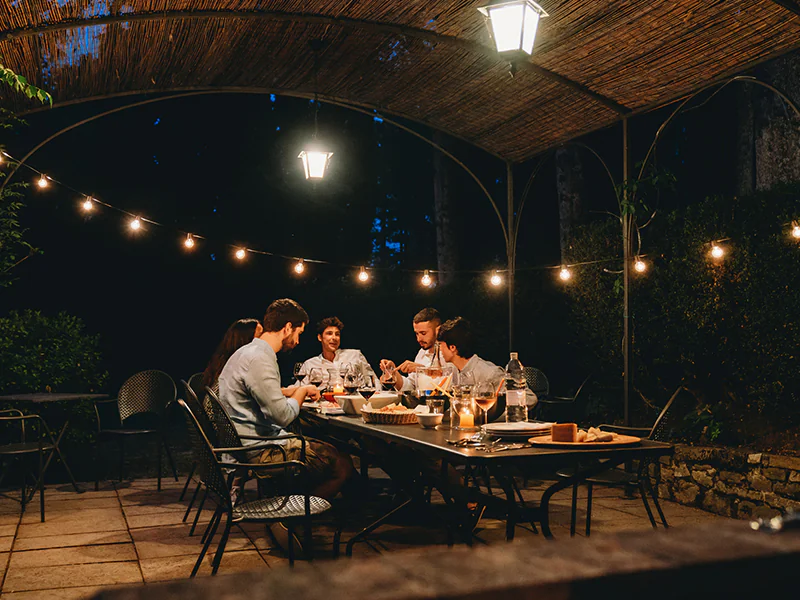 friend eating dinner